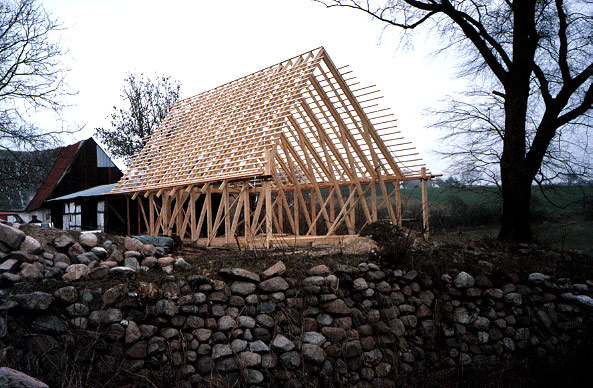 Søbygaards festsal under opførelse